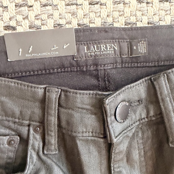 Lauren Ralph Lauren Coated High Waist Straight Leg Ankle Jeans 4 - Picture 7 of 8